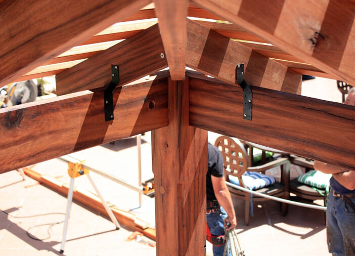 Recycled timbers pergola